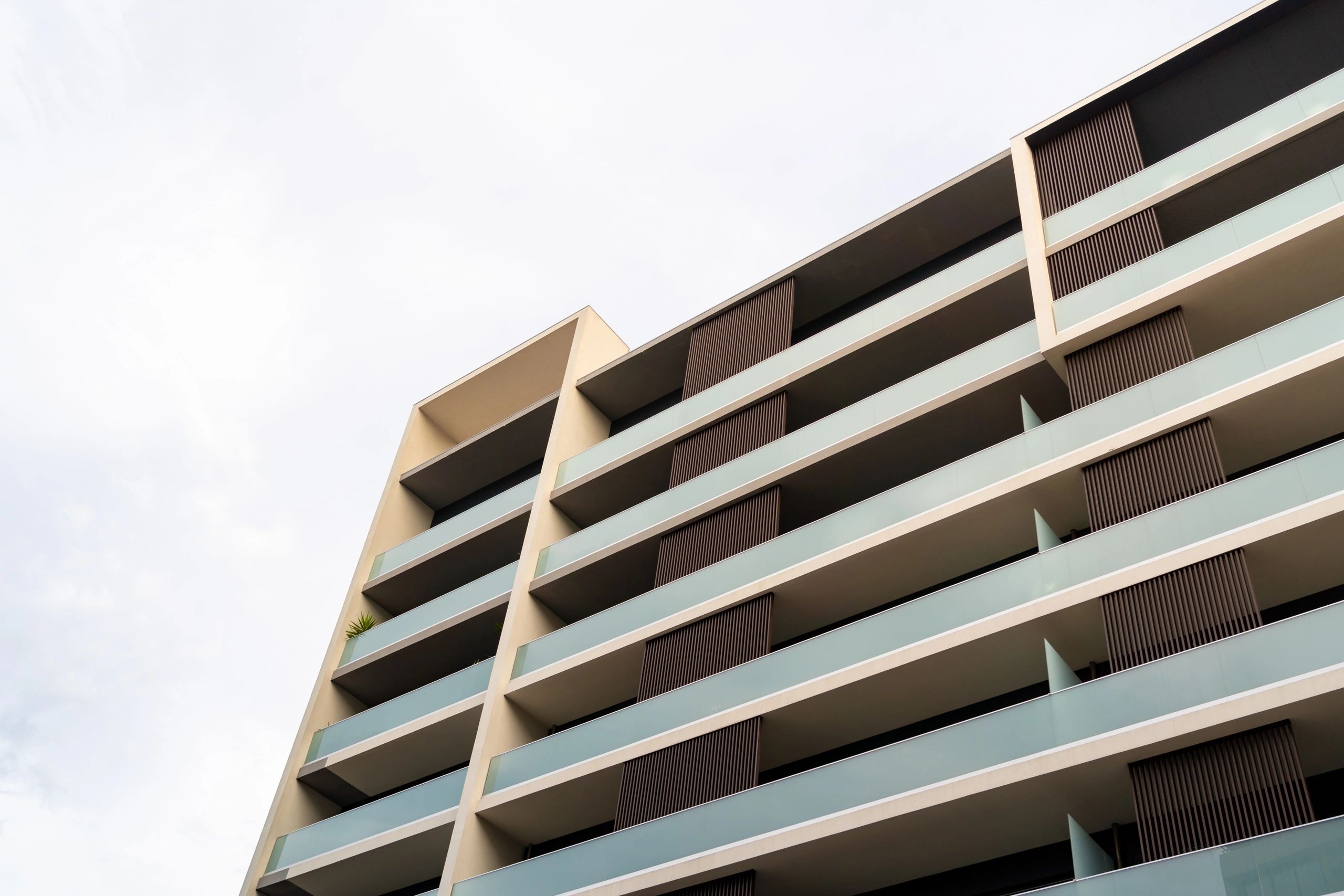 Modern apartment building with balconies