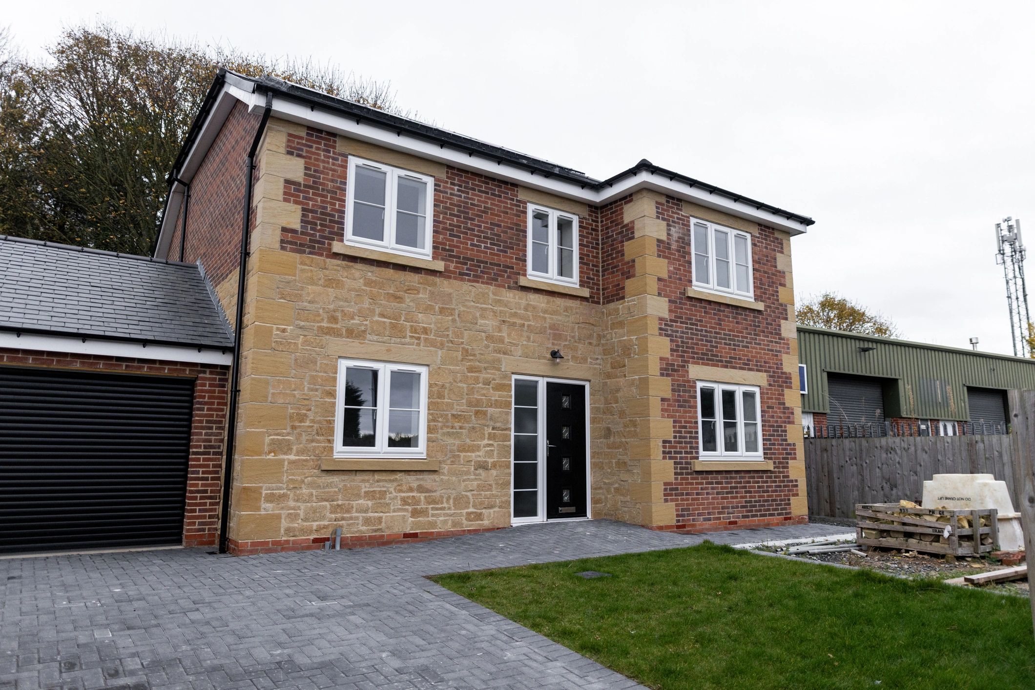 Newly built home in a residential neighborhood