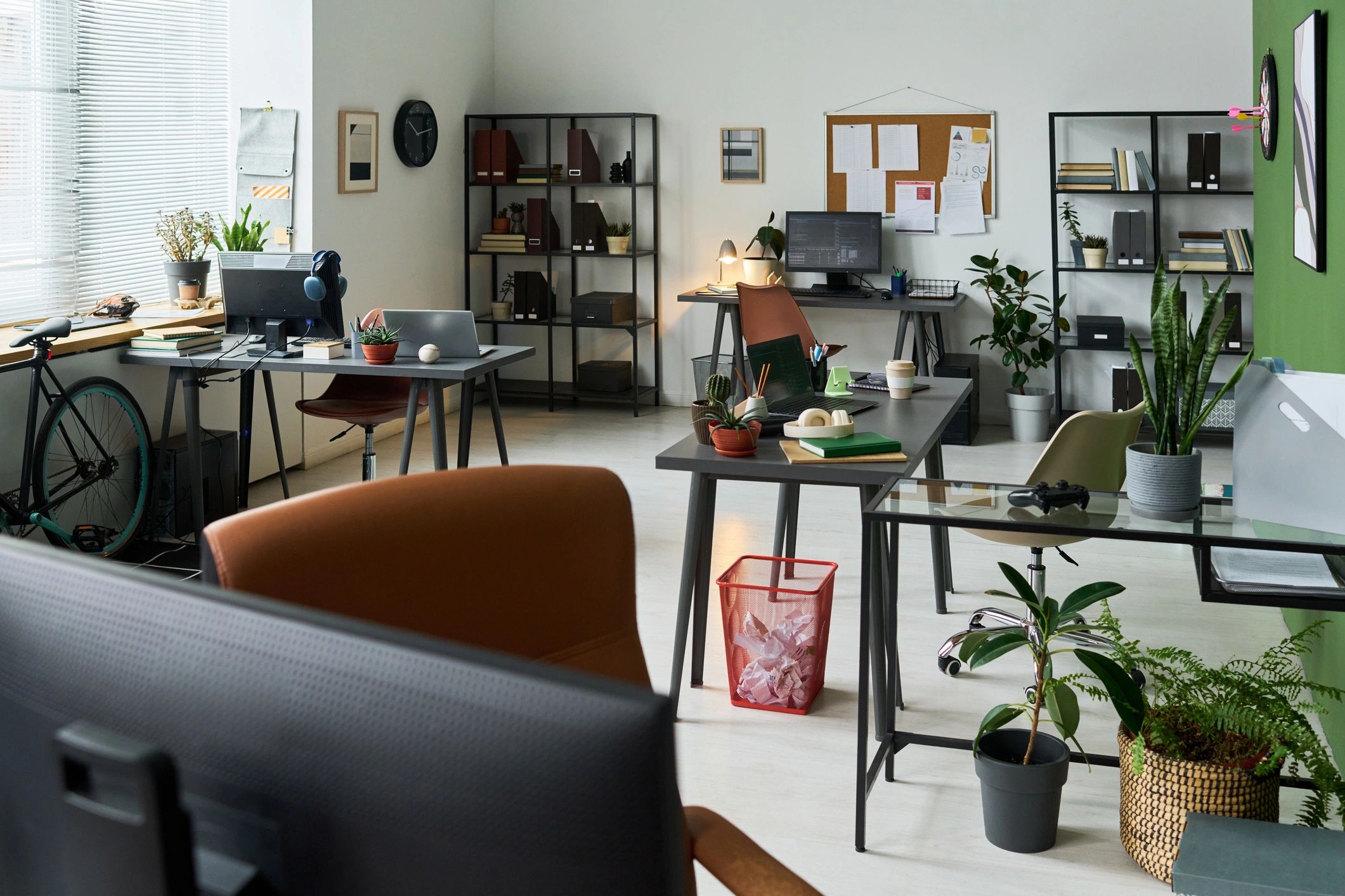 Contemporary office workspace representing digital systems and website operations