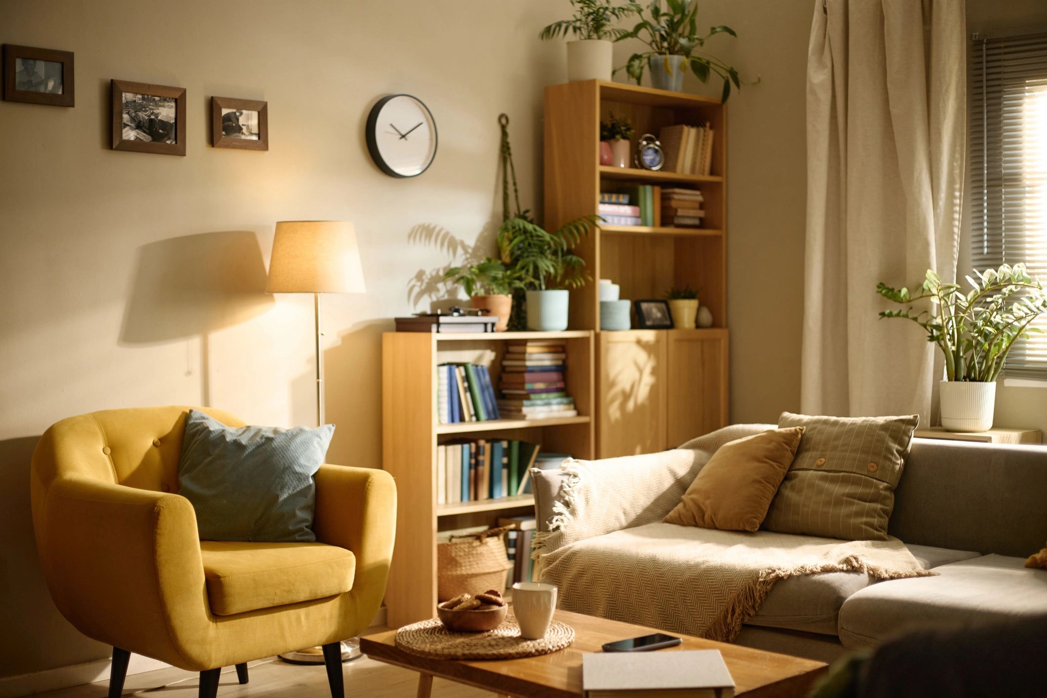 Bright living room in a rental property